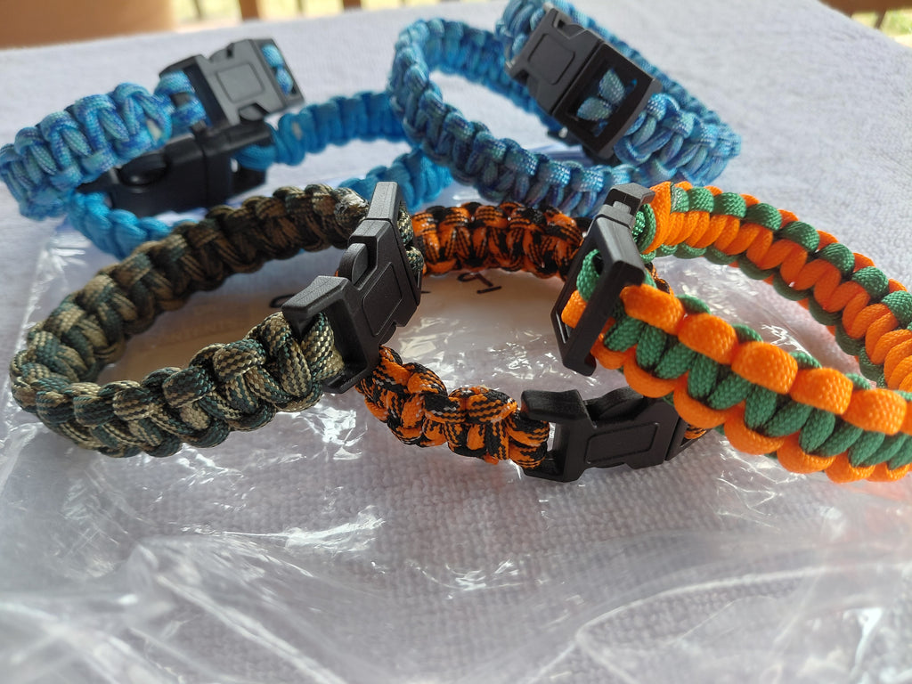 Paracord bracelets.